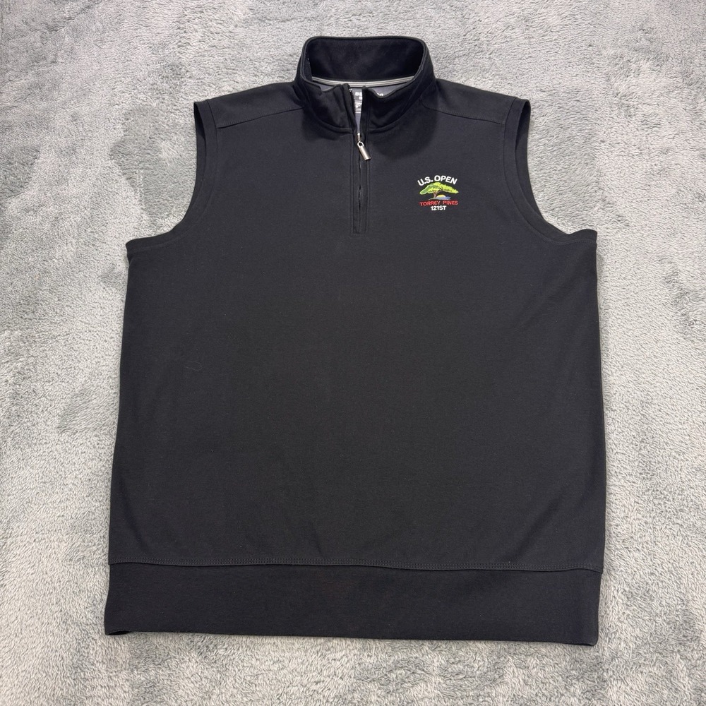 U.S. Open Torrey Pines Bermuda Sands 1/4 Zip‎ Vest Men L Black Sleeveless 121st